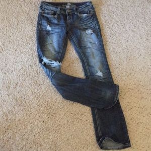 Low rise jeans destructed Almost Famous size 3